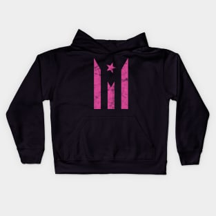 Puerto Rico Black Flag Pink Boricua Strong Puerto Rican Girl Kids Hoodie